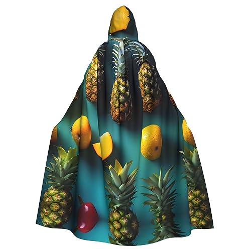 LXqlSS Kapuzenumhang mit tropischer Frucht, Ananas, Unisex, Halloween-Umhang für Teufel, Hexe, Zauberer, Halloween, Weihnachten, Cosplay von LXqlSS