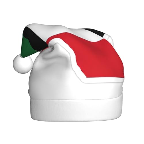 LXqlSS Kuwaitische Flagge, Kartendruck, Plüsch-Weihnachtsmannmütze, Schneemann, Weihnachtsdekoration, Hüte für Weihnachten, Urlaub, Partyzubehör von LXqlSS