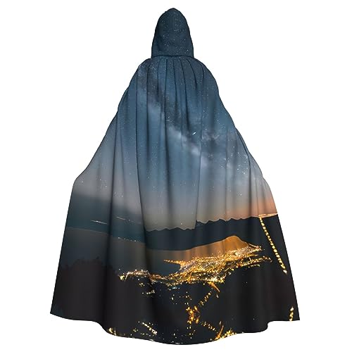 LXqlSS Nachthimmel Sonnenuntergang Kapuzenumhang Unisex Halloween Umhang für Teufel Hexe Zauberer Halloween Weihnachten Cosplay von LXqlSS