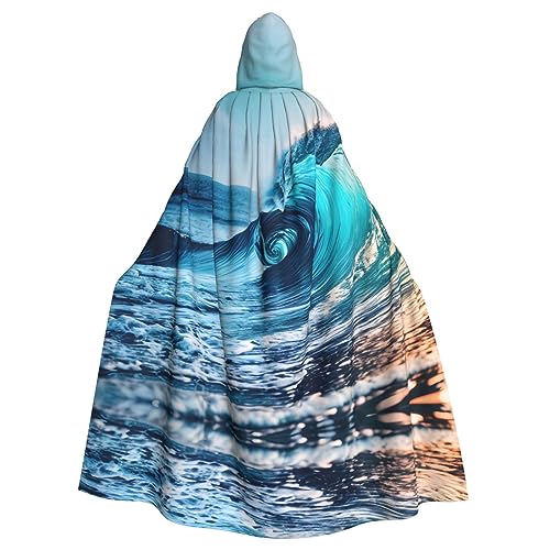 LXqlSS Ocean Sea Wave Umhang mit Kapuze, Unisex, für Halloween, Hexe, Zauberer, Halloween, Weihnachten, Cosplay von LXqlSS