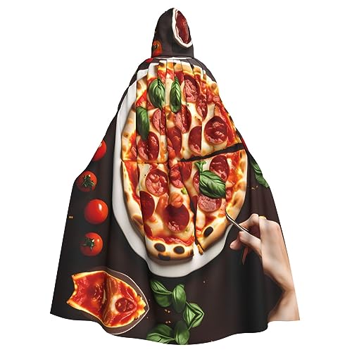 LXqlSS Pizza Food Kapuzenumhang Unisex Halloween Umhang für Teufel Hexe Zauberer Halloween Weihnachten Cosplay von LXqlSS