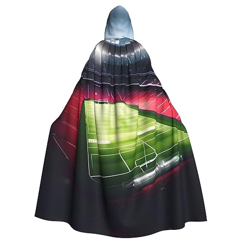 LXqlSS Stadion Fußball Satdium Feld Licht Nacht Kapuzenumhang Unisex Halloween Umhang für Teufel Hexe Zauberer Halloween Weihnachten Cosplay von LXqlSS