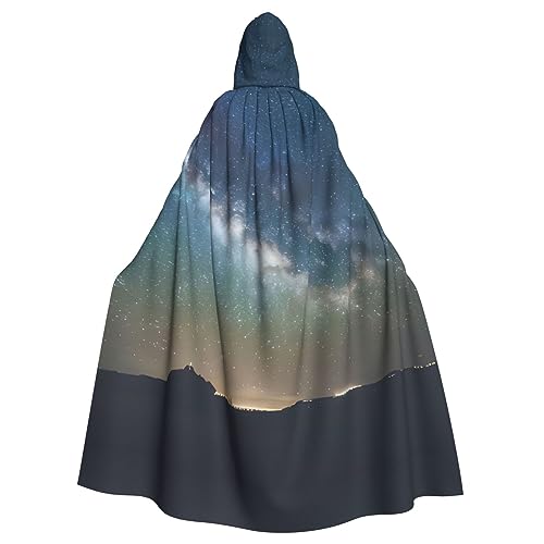 LXqlSS Sternenhimmel, Weltraum, Kapuzenumhang, Unisex, Halloween-Umhang für Teufel, Hexe, Zauberer, Halloween, Weihnachten, Cosplay von LXqlSS