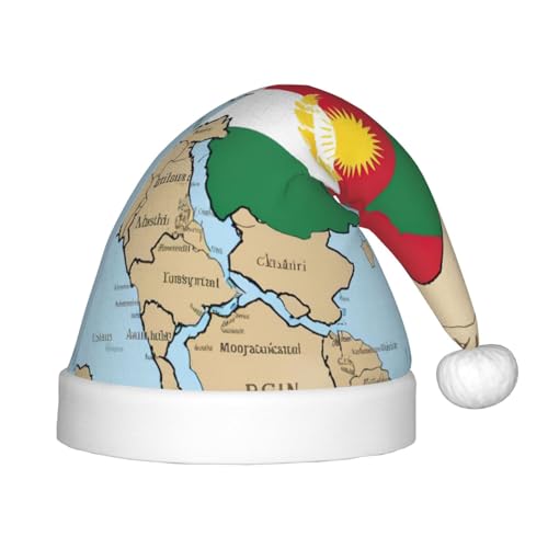 LXqlSS Tadschikistan-Flagge, Kartendruck, Weihnachtsmannmütze, Weihnachtsmütze, Winterurlaubsmütze für Weihnachten, Party, Zubehör von LXqlSS