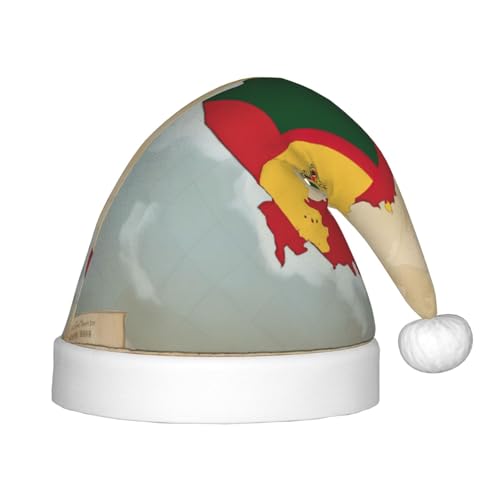 LXqlSS Timor-Leste-Flagge, Map02-Druck, Weihnachtsmütze, Weihnachtsmannmütze, Winterurlaubsmütze für Weihnachten, Party, Zubehör von LXqlSS