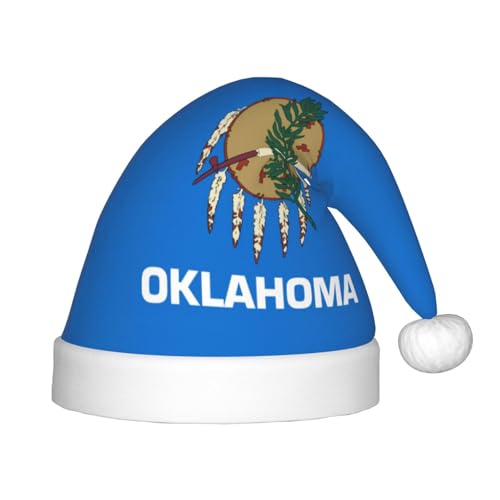 LXqlSS Weihnachtsmütze mit Oklahoma-Staatsflagge, Weihnachtsmannmütze, Winterurlaubsmütze für Weihnachten, Party, Zubehör von LXqlSS