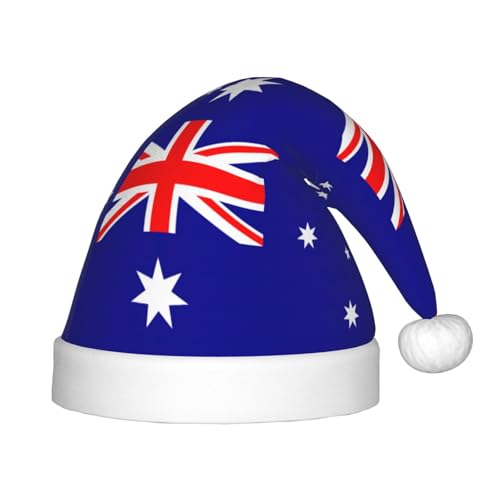 LXqlSS Weihnachtsmütze mit australischer Flagge, Weihnachtsmannmütze, Winterurlaubsmütze für Weihnachten, Party, Zubehör von LXqlSS