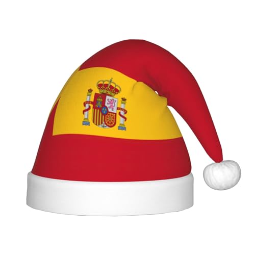 LXqlSS Weihnachtsmütze mit spanischer Flagge, Weihnachtsmannmütze, Winterurlaubsmütze für Weihnachten, Party, Zubehör von LXqlSS