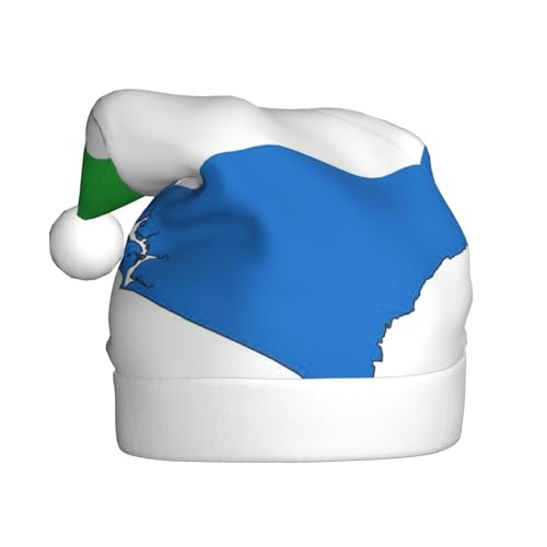 Sierra Leone Flagge, Kartendruck, Plüsch, Weihnachtsmannmütze, Schneemann, Weihnachtsdekoration, Hüte für Weihnachten, Urlaub, Partyzubehör von LXqlSS