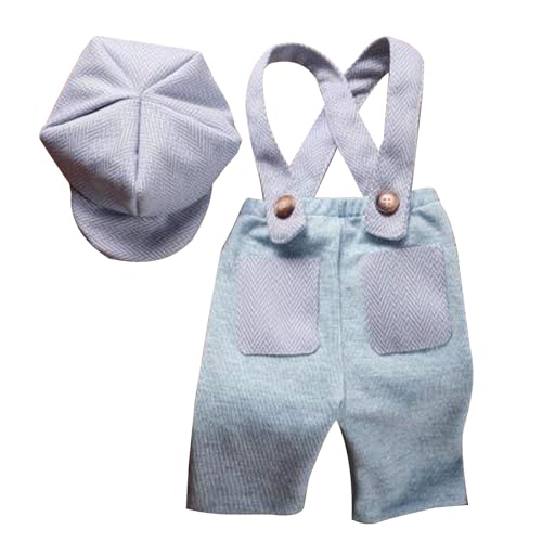 LYBZLJ Baby Kleidungsset Für Jungen Fotografie Kleidung Säuglingsfoto Requisiten Hosenträger Overall Mit Passender Mütze Für Fotoshootings Baby Fotoshooting Zubehör von LYBZLJ