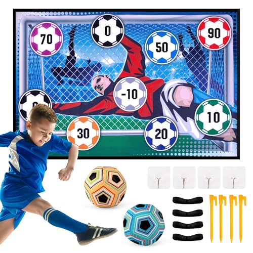 LYCHEON Fußball Spielset für Kinder, Sportspaß für Garten Indoor Outdoor, Weich Flanell Fußballtore Spielzeug Geburtstag Ostern Geschenke für Jungen Mädchen 3 4 5 6 7 8 von LYCHEON