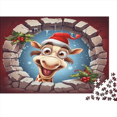 Weihnachtsmann Elk 300 Teile Premium-Puzzles Für Erwachsene - Spaß Und Lernspiele - Perfekte AI Animals Puzzle-Geschenke 300pcs (40x28cm) von LYCREW