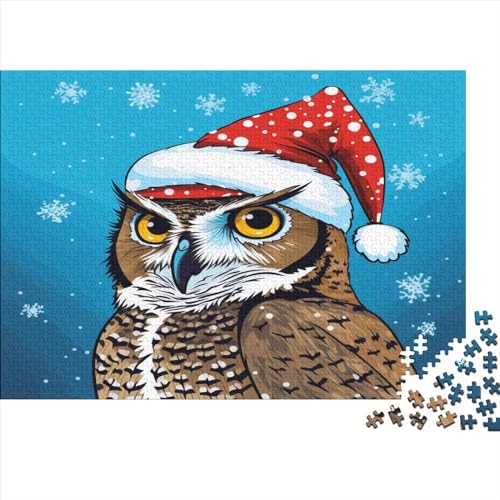 Weihnachtsmann Owl 300 Teile Premium-Puzzles Für Erwachsene - Spaß Und Lernspiele - Perfekte AI Animals Puzzle-Geschenke 300pcs (40x28cm) von LYCREW