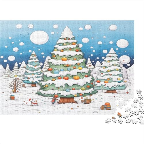 Weihnachtsmann Tree 300 Teile Jigsaw Puzzles Für Erwachsene Schwieriges Schweres AI Design Jigsaw Puzzle Für Frauen Männer Premium Präzise Interlocking Spiel Lernspiel 300pcs (40x28cm) von LYCREW