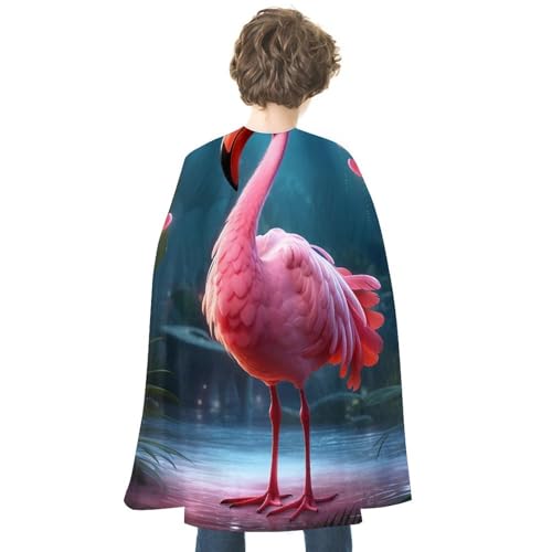 LYDSKGEQ Halloween-Umhang, Hexenumhang, Unisex, Weihnachtsumhang, Cosplay-Kostüme, Erwachsene, Flamingo im Lebensraum-Druck, Umhang von LYDSKGEQ