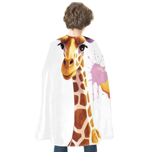 LYDSKGEQ Halloween-Umhang, Hexenumhang, Unisex, Weihnachtsumhang, Cosplay-Kostüme, Erwachsene, Giraffen-Druck von LYDSKGEQ