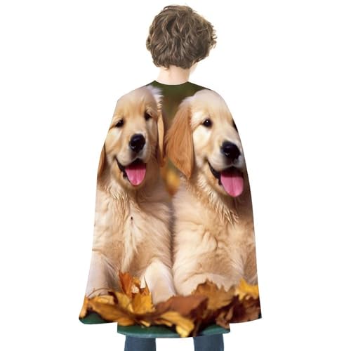 LYDSKGEQ Halloween-Umhang, Hexenumhang, Unisex, Weihnachtsumhang, Cosplay-Kostüme, Erwachsene, Golden Retriever, Hunde, Welpen, Haustiere, bedruckter Umhang von LYDSKGEQ