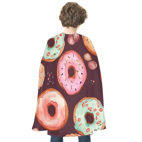 LYDSKGEQ Halloween-Umhang, Hexenumhang, Unisex, Weihnachtsumhang, Cosplay-Kostüme, Erwachsene, hübscher Donut-Druck, Umhang von LYDSKGEQ