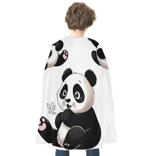 LYDSKGEQ Halloween-Umhang, Hexenumhang, Unisex, Weihnachtsumhang, Cosplay-Kostüme, für Erwachsene, verspielter Panda-Druck von LYDSKGEQ