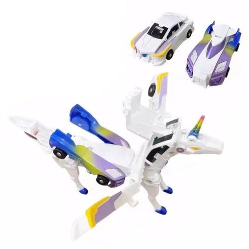 LYEAA 2 in 1 Pegasus Einhorn Einhornmagnetverformung Deformation Autos Magnetfahrzeug Cartoon Pferd Actionfiguren Spielzeug Spaß Transformation Modell Kinder Spielzeug Bl von LYEAA