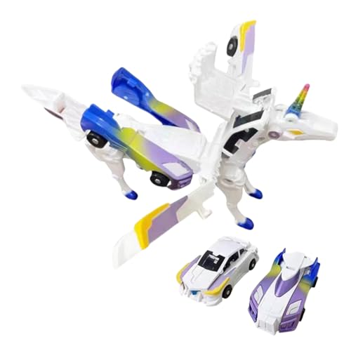 LYEAA 2 in 1 transformierende -Auto Spielzeug Magnetfahrzeug Cartoon Pferd Actionfiguren Spielzeug Spaß Transformation Modell Kinder Spielzeug Blue Pegasus Wunderschöne von LYEAA