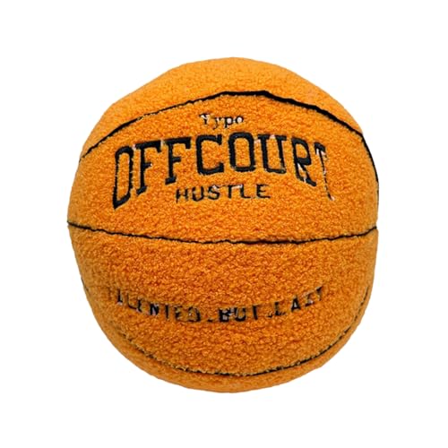 LYEAA 3D-Offcourt-Basketball-Basketballkissen, dekoratives rundes Kissen, 25 cm, 3D-Kugelförmiges Wurfkissen, flauschig gefüllt, Heimdekoration, Kindergeschenke von LYEAA