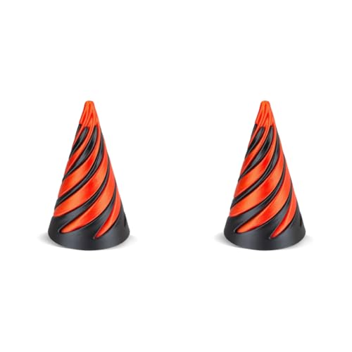 LYEAA 3D-gedrucktes Spiralspielzeug Pass Through Pyramid Fidget Toy Schreibtischspielzeug (Orange Schwarz) von LYEAA