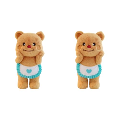 LYEAA Butterbär-Plüschpuppe, süßer Teddybär mit Schürze, weiches PP-Baumwollplüschpuppenspielzeug für Kindertagsgeschenk von LYEAA