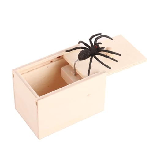 LYEAA Die Originale Spinnen-Streichbox, praktisches Scherzspielzeug, lustiges Holzkistenspielzeug, handgefertigte hölzerne Spinne, Geldüberraschung in Einer Box, Streichsachen, Spielzeug für von LYEAA