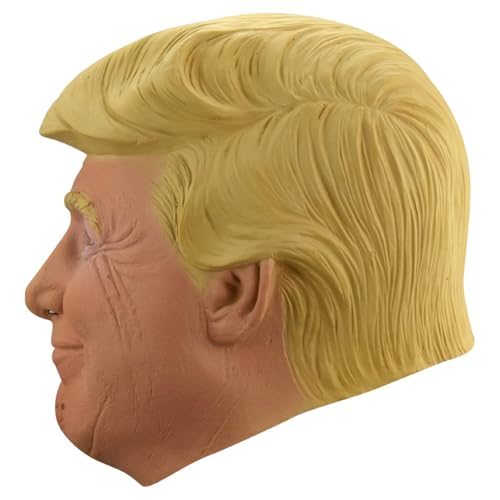 LYEAA Donald Trump Realistische Promi -Maske Große Halloween Cosplay Party Prop Trump Vollkopfgesichts Maske für Festival Halloween Osterkostümparty (Silikon -Typ) von LYEAA