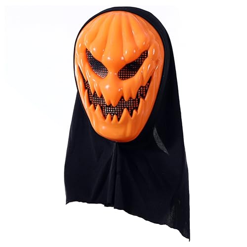 LYEAA Halloween gruselige Kürbismaske, gruselige Horror-Kürbismaske, Kunststoff-Vollkopfmaske, gruselige Kopfmaske, Geschenke für Damen und Herren, für Festival, Cosplay, Kostüm, Maskerade-P von LYEAA