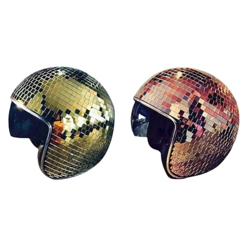 LYEAA Klassischer Discoball-Helm mit einziehbarem Visier für DJ-Club-Partys, Bühnenveranstaltungen, Spielzeug von LYEAA