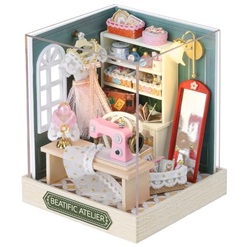 LYEAA Kreatives Zimmer-Puppenhaus – Miniatur-DIY-Set mit Möbeln, Holz-Bastelmodell, Zuhause, Schlafzimmer, Dekoration, Geschenk von LYEAA