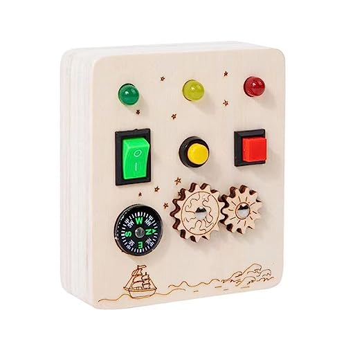 LYEAA LED-Lichtschalter, Montessori-Spielzeug, sensorisches Holzspielzeug, kein giftiger Griff, Schalter, beschäftigtes Licht, kreatives Design für Jungen und Mädchen von LYEAA