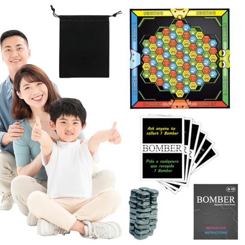 LYEAA Magnetisches Schachspielset, Familienbrettspiele, Tischplatte, magnetisches Schachspiel, lustige Familienspiele for Kinder und Erwachsene von LYEAA