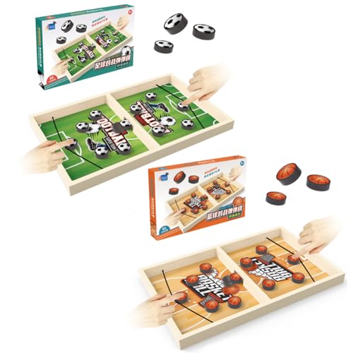 LYEAA Schnelles Sling-Puck-Spiel, Holz-Spiele, Spielzeug, Basketball, Fußball, Desktop-Kampfspiele, Tisch-Desktop-Kampfspiel für Erwachsene, Eltern-Kind-Interaktion von LYEAA