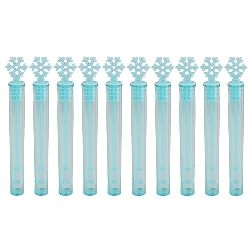 LYEAA Seifenblasen-Flasche, Partyzubehör, bunte Seifenblasen-Stick-Sets, Hochzeitsgäste, Geschenke, Ostern, Mini-Blasenstäbe, Weihnachtsmotiv for Kinder (blau, 10 Stück) von LYEAA