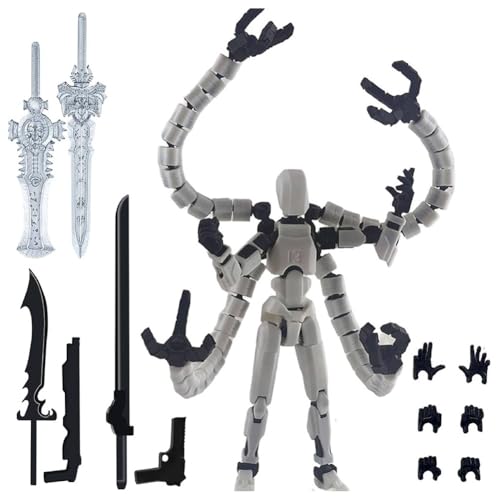 LYEAA T13 Action Figure Bereits Montiert mit Mehreren Zubehörteilen Multi Gelenk Actionfiguren, komplett montiert, mechanisch bewegliches Spielzeug zur Dekoration for Sci-Fi-Enthusiasten von LYEAA