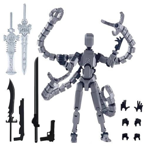 LYEAA T13 Action Figure Bereits Montiert mit Mehreren Zubehörteilen Multi Gelenk Actionfiguren, komplett montiert, mechanisch bewegliches Spielzeug zur Dekoration for Sci-Fi-Enthusiasten von LYEAA