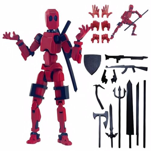 LYEAA T13 Mehrgelenk Actionfiguren mit Mehreren Zubehörteilen, 3D-gedruckte Actionfigur, mehrfach gelenkige Actionfiguren for Schreibtischdekoration von LYEAA