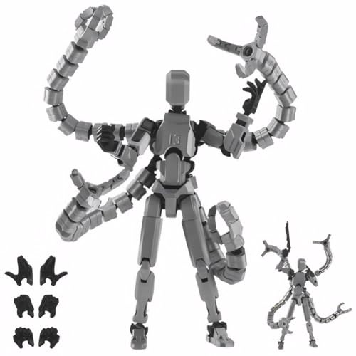 LYEAA T13 Mehrgelenk Actionfiguren mit Mehreren Zubehörteilen, 3D-gedruckte Actionfigur, mehrfach gelenkige Actionfiguren for Schreibtischdekoration von LYEAA