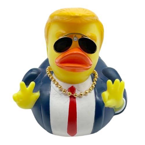 LYEAA Trump Rubber Duck Baby Badespielzeug Trump Merchandise Neuheit Trump Rubber Duck Quietschende Badeente Badewannenspielzeug für Kinder Geschenk Geburtstage Babypartys Badezeit von LYEAA