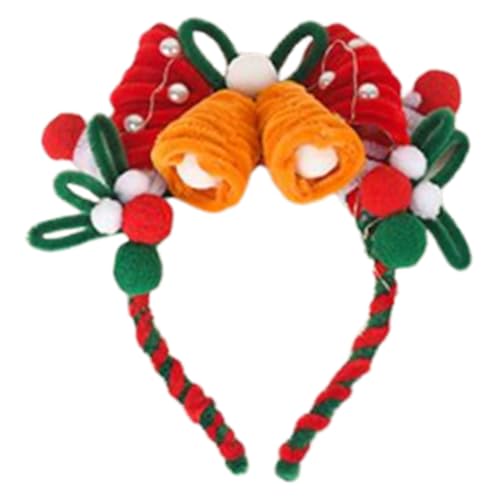 LYEAA Weihnachtsbaum leuchtendes Haarband mit Pompons und Perlen for Frauen und Mädchen, leuchtendes Haarband von LYEAA