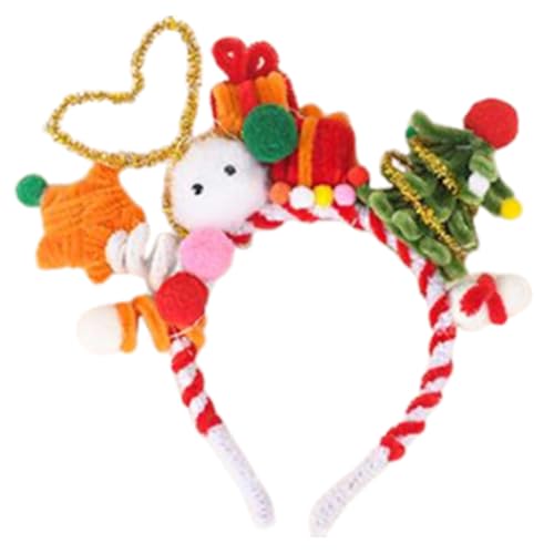 LYEAA Weihnachtsbaum leuchtendes Haarband mit Pompons und Perlen for Frauen und Mädchen, leuchtendes Haarband von LYEAA