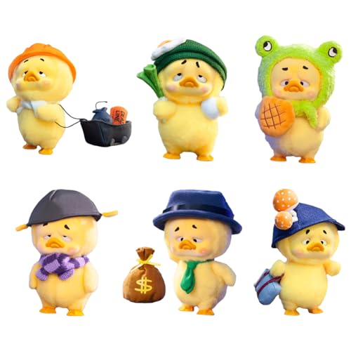 LYEAA Work is Troublesome Duck Series Fluffy Anime Surprise Mystery Box Upset Duck Plush Blindbox Cute Duck Plush Blindbox von LYEAA