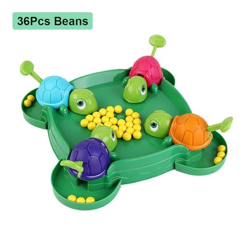 Lyeaa Multiplayer wettbewerbsfähiger Rennspielzeug Tortoise Perlen Spiel Frühes Bildungsspielzeug Hungry Turtle Game Interactive Eat Ball Brettspiel für 2 bis 4 Spieler (36pcs Beans) von LYEAA