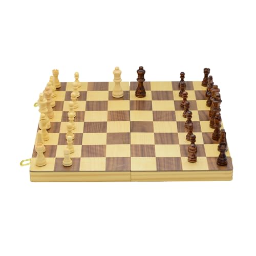 15,3 Zoll Internationales Schachspiel Schachspiel Klappschachspiel aus Holz mit Schachfiguren und Aufbewahrungsschlitzen für Erwachsene/Schachspiel von LYFDPN
