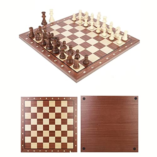 Chess International Schachspiel für Anfänger, 34 Schachfiguren aus Holz und nicht faltbares Schachbrett von LYFDPN
