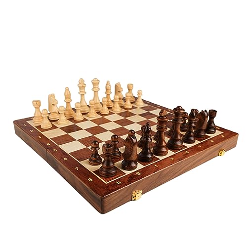 Großes Schachset, klappbares Schachbrett aus Holz, Schachbrett aus massivem Holz, innen im Brett, um jede Figur aufzubewahren von LYFDPN