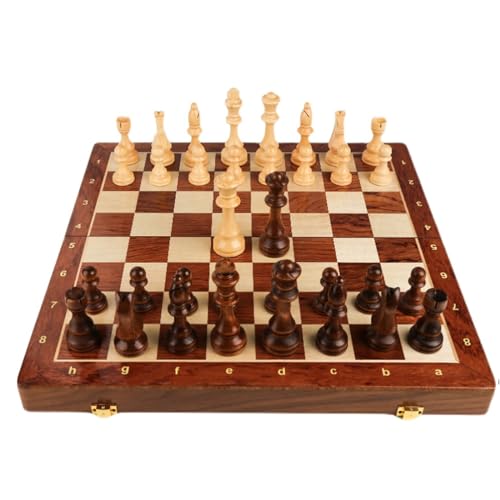 Internationales Schach, Holzschachspiel, professionelles Luxusschachspiel, tragbares Reiseschachbrett für pädagogisches Familiengeburtstagsspiel von LYFDPN